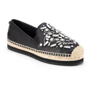 BOTKIER NEW YORK SLOAN BLACK ESPADRILLES WITH GEMS SIZE 6 1/2